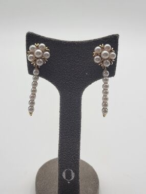 Vintage 14k Pearl Drop Removeable Dangle Earrings
